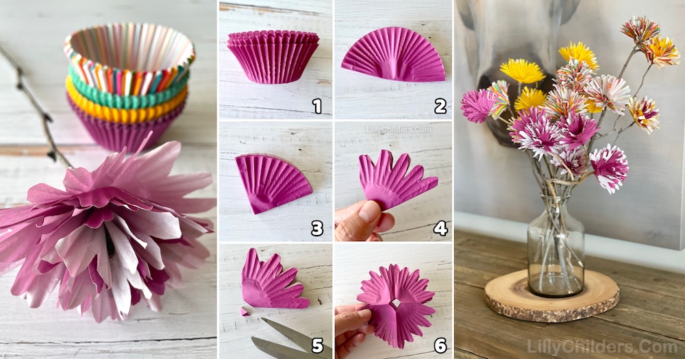 DIY Pastel Cupcake Liner Flowers - OOLY