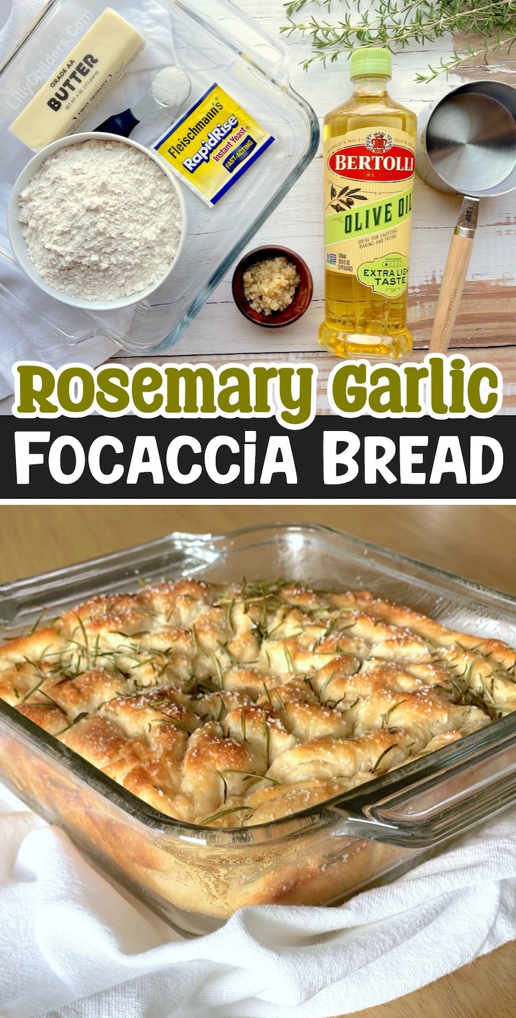 The Best Focaccia Bread Recipe made the same day! No waiting, no kneading, and no special equipment needed to make this yummy bread for dinner. Impress your friends and family at your next dinner party with this easy bread recipe! So simple to prepare with basic and cheap pantry staples. 