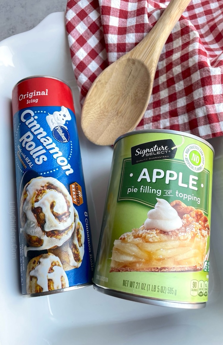 Looking for easy Christmas desserts to make? Try this cinnamon roll apple dessert! Just 2 ingredients, and you've got a holiday treat your family will love. My kids go crazy for it!