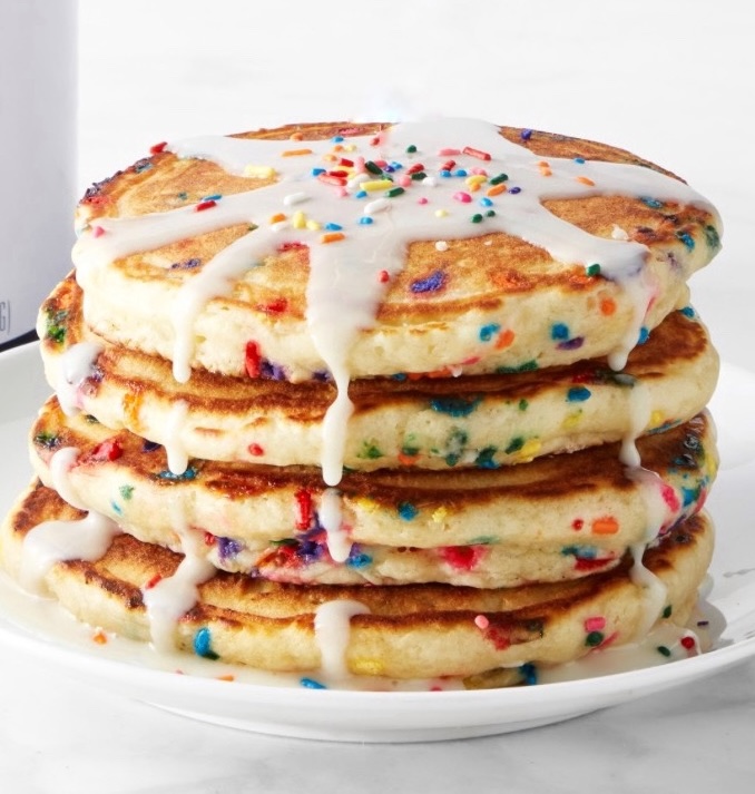 How to make sweet pancakes out of cake mix, a fun and easy recipe for birthdays and special occasions! Kids love them.