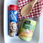 Yummy apple cobbler dessert made with cinnamon rolls! Just 2 ingredients needed to make this amazing sweet treat.