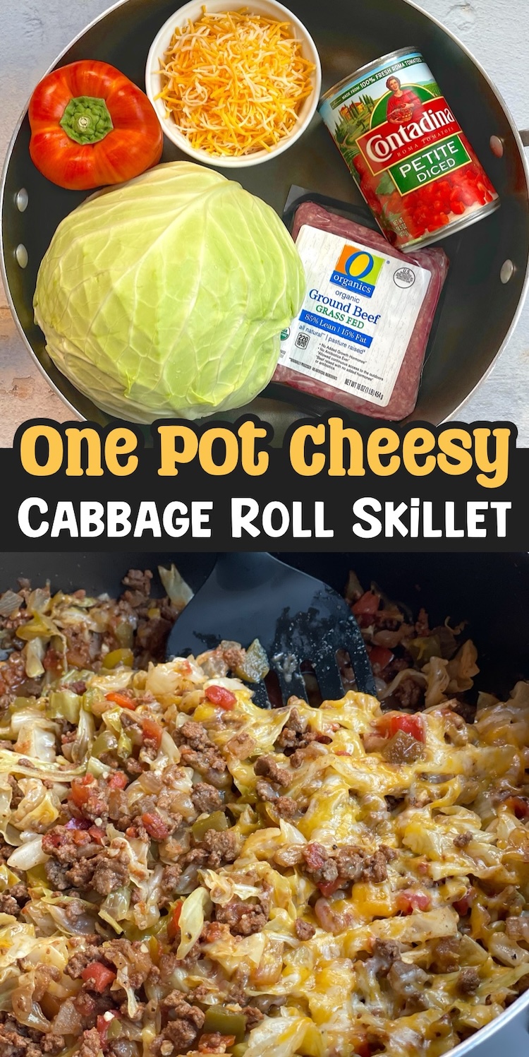 This quick and easy low carb dinner recipe is cheap to make with just a few budget ingredients including ground beef and a head of cabbage. It's healthy yet tastes like comfort food! Everything is cooked in just one pot making for a fast and simple weeknight meal you can make often. 